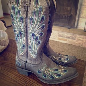 Metallic Ariat Peacock Cowboy boots